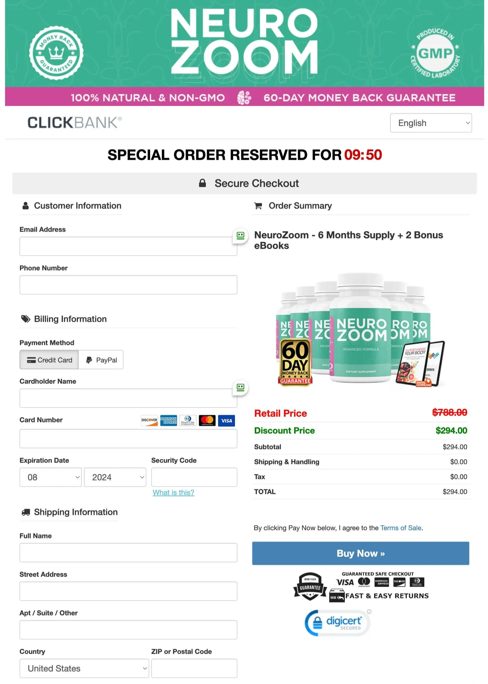 Ikaria Lean Belly Juice NeuroZoom Order Page